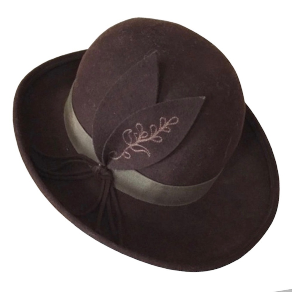 Vintage Brown Wool fedora hat